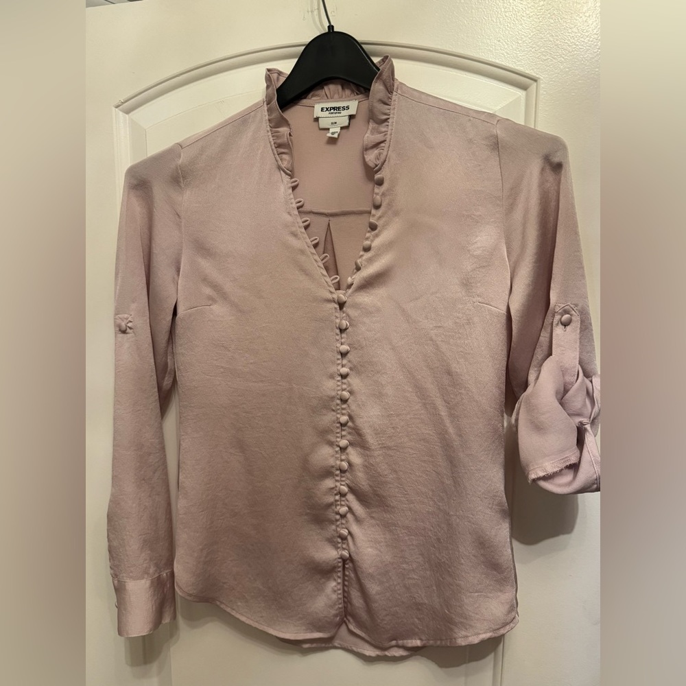 H&M satin full sleeve/quarter sleeve blouse XS